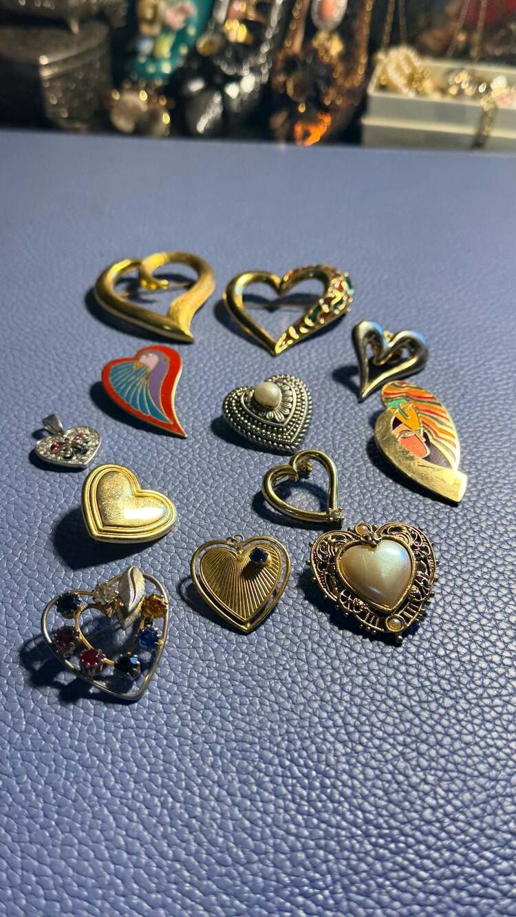 Vintage Heart Brooch and Pendant Collection - Assorted Brands Including Laurel B